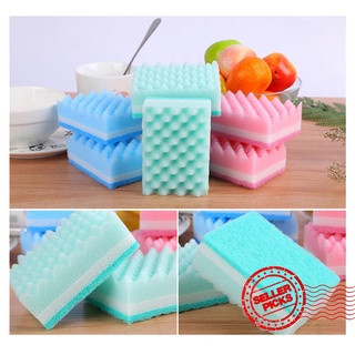1pc esponjas de color ondulado, esponjas para lavar platos, almohadillas de limpieza de cocina para lavar platos z9v6