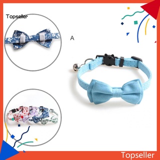 Tops* Collar ajustable para gatitos/Collar de moño con campana llamativo para mascotas