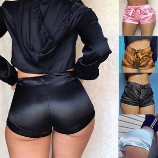 Female Fashionable Satin Shorts Sexy Fitted Training Pants Fitness Soft