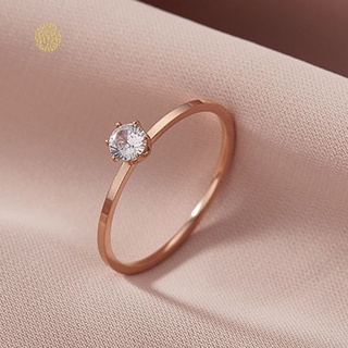 Anillo de compromiso de oro inoxidable anillo de acero de titanio nuevo venta caliente muy fino anillo de diamante único anillo para las mujeres anillos de oro OUYOU (1)