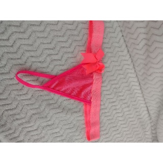 Tanga Victoria's Secret de terciopelo color rosa chicle lencería sexy ropa interior (6)