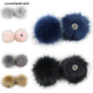 [Cons] Faux Fox Fur Pom Pom with Pin Fake Fur Hat Removable Fluffy Ball Accessories MX131-3