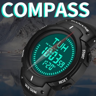 Multi Function Mountaineering Compass Waterproof Luminous Men's Electronic Watch（fvtuhsg.mx）
