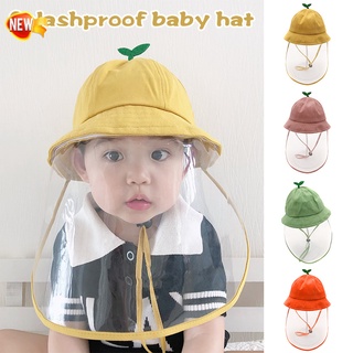 Baby Kids Sun Hats with Removable Face Visor Shield UV Protection Cotton Hats