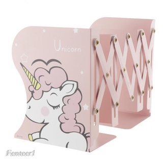 [FENTEER1] 2x unicornio sujetalibros de Metal hierro ajustable libros soporte rosa