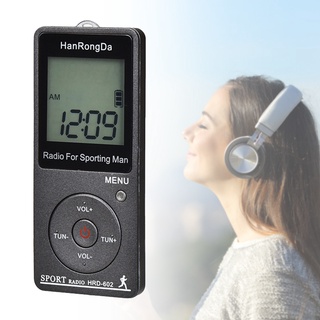 hifulewu HRD-602 Digital Radio Mini Easy to Operate LCD Display FM/AM Portable Pocket Radio for Hiking
