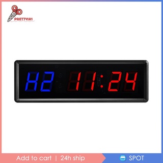 [-PRE1-9] Cronómetro de gimnasio cronómetro reloj de pared \'\' LED temporizador de intervalo reloj para Fitness negro (1)
