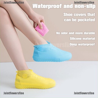 Jtfn Material de silicona botas de zapatos cubierta impermeable Unisex zapatos protectores botas de lluvia fina