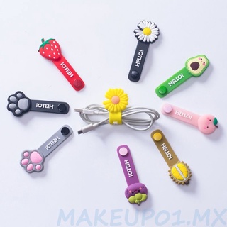 ☀Promotion Cartoon winding cable protector Cute Silicone coil for data cable editor clip ☆Makeup01.mx☆