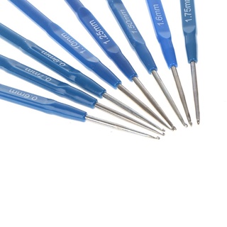 8 pzs ganchos de plástico azul para tejer tejer agujas artesanales 0.6-1.75mm (7)