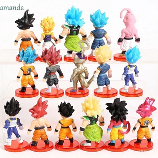 YL🔥Stock listo🔥AMANDA colección modelo Dragon Ball PVC Super Saiyan dios figura de acción juguetes regalo Frieza Ultra Instinct Vegeta Anime japonés Vegetto Son Goku