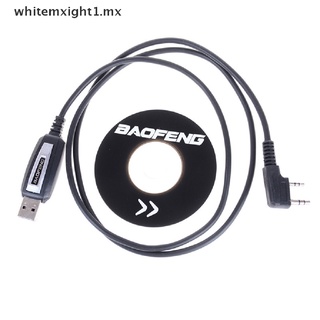 [whitemxight1 . mx] 1Set USB 2Pin Cable De Programación Con Software CD Para Radios Baofeng UV-5R BF-888S