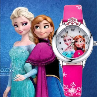 Children Quartz Watch PU Strap Cartoon Round Dial Wristwatch Casual Watches Kids Gift