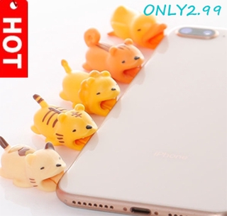 Animal Cable Protector for Phone protege cable buddies cartoon fish, tiger, hedgehog, pig, alligator, squirrel, orca, dog, cat, rabbit, seal and panda Phone holder Accessory 【book.mx】