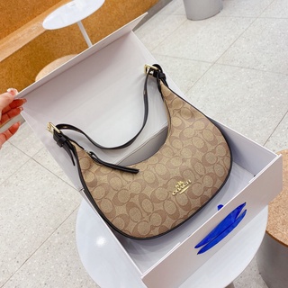 Coach leather baguette bag casual unisex handbag (8)