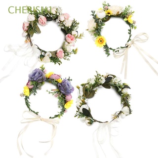 CHERISH1 Moda Diademas de flores Festival Accesorios para el cabello Corona de boda Mujeres Muchacha Ajustable Decoración del hogar corona
