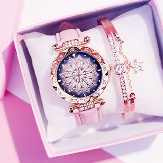Reloj De Pulsera De Cuarzo Con Correa De Cuero Casual Con Diamantes De Oro Rosa De Lujo Para Mujer zegarek damski