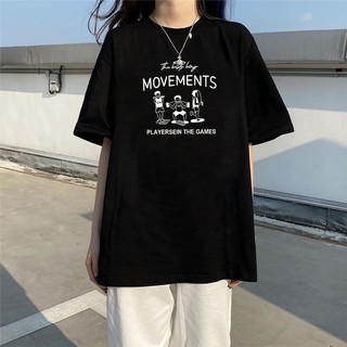 Camiseta mujer manga corta Harajuku BF suelta media manga negra en