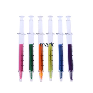 mar. 6pcs Syringe Highlighter Pen Marker Needle Tube Writer Pens Stationery Novelty
