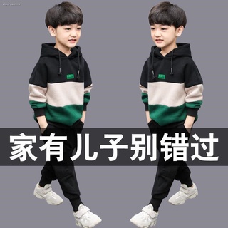 ☼♨Traje de otoño para niños para niños 2021 ropa de niño nueva versión coreana más suéter hermoso traje de dos piezas, tendencia de niño grande