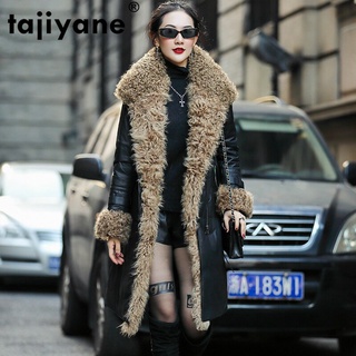 Abrigo con forro de lana para mujer, chaqueta de cuero auténtico, abrigo de piel de oveja, Tops Vintage coreanos, ZT3410, 2020