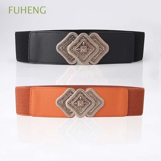 Fuheng hebilla De Metal tallada De cuero PU para mujer/Cintura/multicolorida