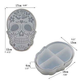 HAR1 Skull Storage Box Container Resin Molds Storage Box Mold Silicone Mold for DIY Epoxy Resin Trinket Holder Home Decor (2)