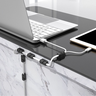 iankanma Self-adhesive Portable Silicone USB Cable Winder Wire Organizer Clip for Office (1)