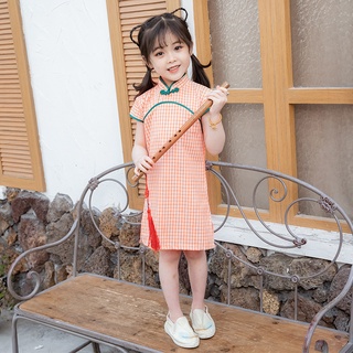 2021 nuevo 1-7y bebé niña vestido Cheongsam vestido hermosa niñas 100% algodón vestido de niño chino Cheongsam Dressress (3)