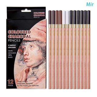 Mir 12 pzas/caja De lápices De madera Pastel De carbón Pastel Para dibujar/artículos De artista