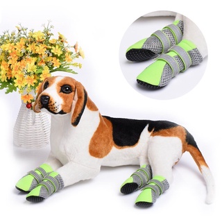 LEOTA protector perro calcetines reflectantes botines zapatos de perro impermeable mascotas suministros antideslizante cachorros desgaste de pie botas (4)