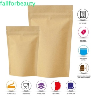 Fallforbeauty bolsa de almacenamiento resellable de grado alimenticio organización de papel Kraft bolsa de papel bolsa de papel bolsa de sellado de calor Stand Up 10/20/50PCS almacenamiento de cocina