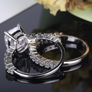 anillos de boda conjunto para mujer sparking creado moissanite compromiso joyería diamantes finos i6p9 (4)