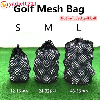 yadiel0231 Sports Mesh Net Bag Black Nylon golf bags Golf Tennis 16/32/56 Ball Carrying Drawstring Pouch Storage bag