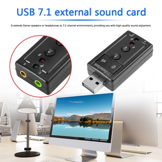 Dinwut8 Tarjeta De Sonido Externa 7.1 De Alta Calidad Para PC USB/Adaptador De Audio Para Audífonos AUX De 3.5 Mm