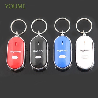 YOUME Fashion Anti-Lost Smart Keychain Tracker LED Key Finder Whistle Locator Keyring Outdoor Sound Control/Multicolor