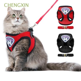 chengxin walking dog chaleco suave perro suministros lleva correa arnés nylon suave malla gato cachorro productos para mascotas collar de gato/multicolor