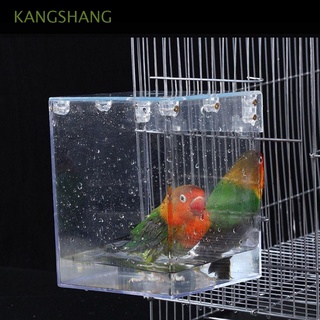 kangshang pet bird baño para jaula canary parrot bañera birdbath periquitos transparente colgante ducha sin fuga acrílico caja de baño/multicolor