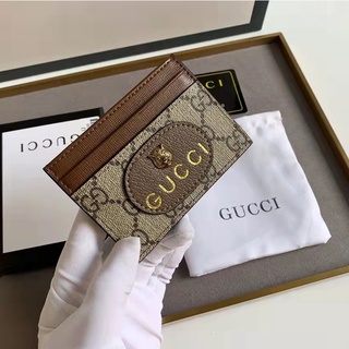 Listo para enviar 100% original auténtico Gucci nuevo tarjetero marrón / tarjetero con cabeza de tigre 597557 con caja (1)