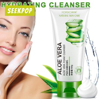 Aloe espuma Facial limpiador Gel limpieza profunda poros eliminar puntos negros lavado cara cuidado de la piel