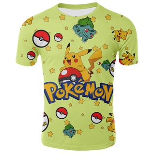 Pokemon Pikachu Kids Summer T Shirt Girls Boys Graphic Tee Cartoon Anime Tops Boutique Children Charizard Clothing Short Sleeve (2)