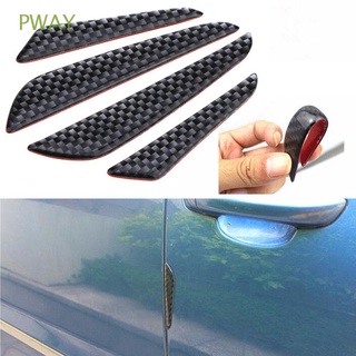 PWAY 4Pcs Practical Protection Strip Black Carbon Fiber Car Door Edge Guard New Anti-collision Scratch Protector Crash Sticker Trim Molding