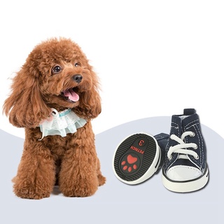 Hospitality 4 pzs botas para perros/mascotas/cachorros/de mezclilla/deportes antideslizantes/tenis para perros pequeños