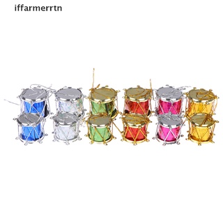 [iffarmerrtn] 12 piezas colorido mini tambor pequeño adorno de navidad árbol de navidad decoración [iffarmerrtn]