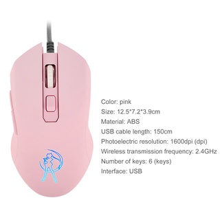 <cod> mouse de computadora rosa exquisito sailor moon 1600 dpi ratón usb suave para juegos (4)