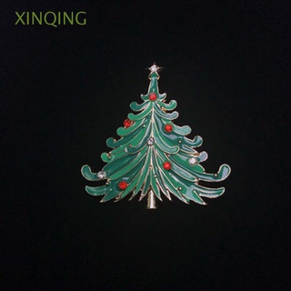 xinqing charm navidad rhinestone pin regalo joyería árbol abrigo broche clip santa claus broche de solapa de navidad vintage/multicolor