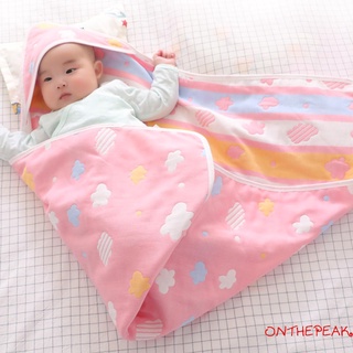 Ont-baby pañales túnica, recién nacido suave piel amigable bebé absorbente toalla de baño algodón hilo de dibujos animados edredón