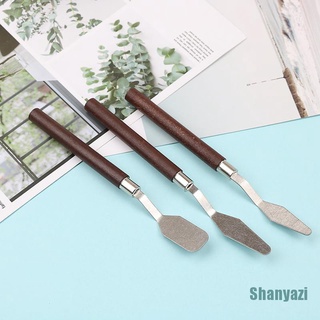 [shanyazi] 3 unids/set paleta de pintura cuchillo espátula mezcla pintura de acero inoxidable cuchillo de arte