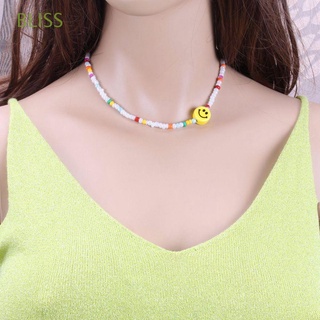 BLISS Sweet Clavicle cadena étnica perla sonriente collar Aolly Multicolor coreano de cerámica cuentas de playa joyería pulsera