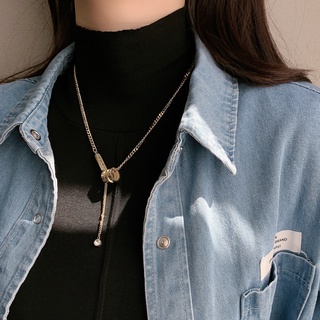 Titanio Acero 18k Oro Primavera Collar De Cintura Pequeña Collar De Cadena De Clavícula De Cuentas De Barril De Diamante Femenino